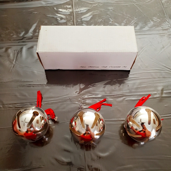 Vintage Silver Bell Ornament Set